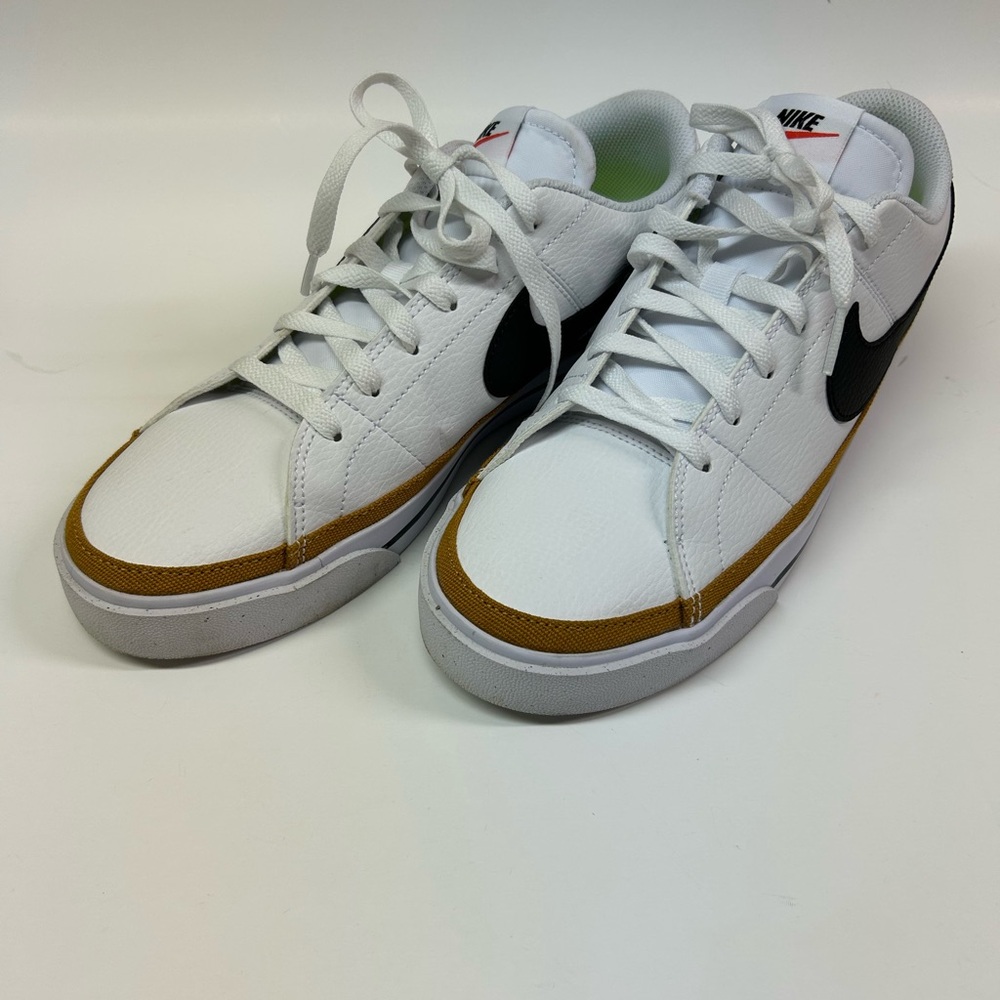 Nike women’s Court Legacy Lift White and Gold Sneakers DH3161-100